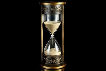 Classic Hourglass with Elegant Design on Black Background