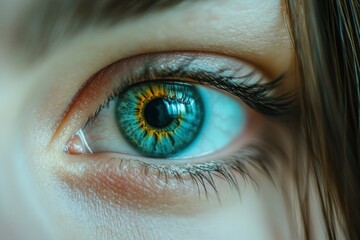 Fototapeta premium Stunning Close-Up of a Human Eye with Vivid Colors