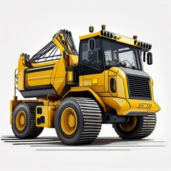 Fototapeta premium bulldozer isolated on white