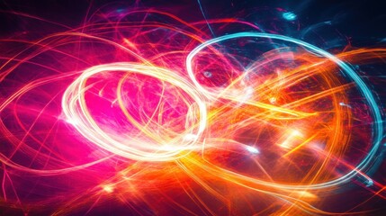 Obraz premium Abstract vibrant swirling lights, energy, and motion.