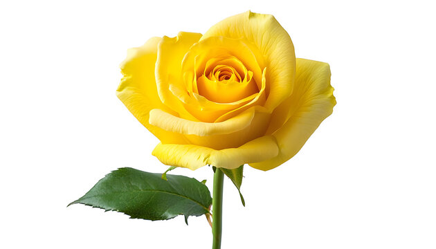 beautiful single yellow rose isolated