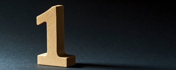 A wooden numeral "1" displayed against a dark background, emphasizing simplicity and focus.