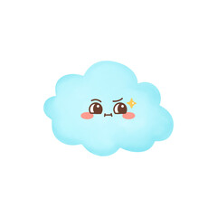 Cloud emoji cartoon character