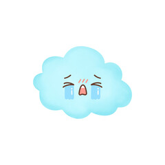 Cloud emoji cartoon character