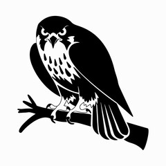 Unique graphic of eagle. Bird symbol template. Modern heraldic design concept.