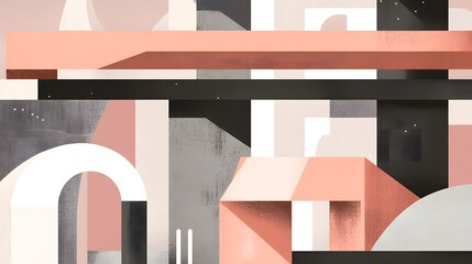 Minimalist Abstract Composition with Clean Lines, Neutral Tones, and White Space, Featuring Modern Design Elements and Sleek Sophistication Inspired by Design Trends