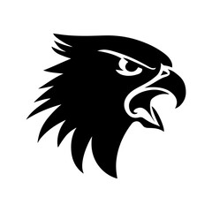Unique graphic of eagle. Bird symbol template. Modern heraldic design concept.