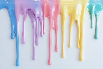 dripping paint wall art, colorful, on a white background
