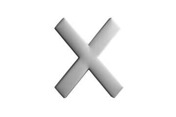 Obraz premium White X Cross Symbol Isolated on PNG Transparent Background