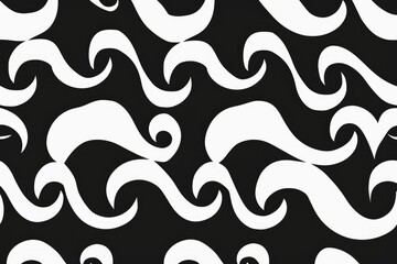 black and white illustration of a funky repeating sign wave 