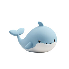 a blue and white whale toy