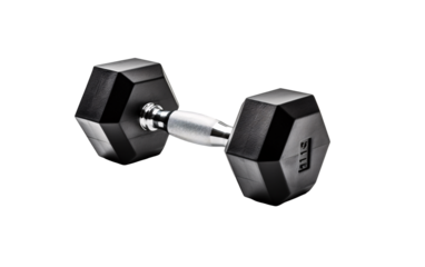 a black and silver dumbbell