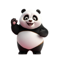 a cartoon panda waving