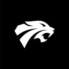 Geomatric Head Lion Logo Design Vector