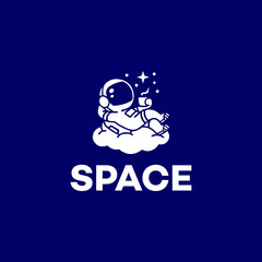 Space Logo Design Vector Stock