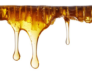 a honey dripping from a stick