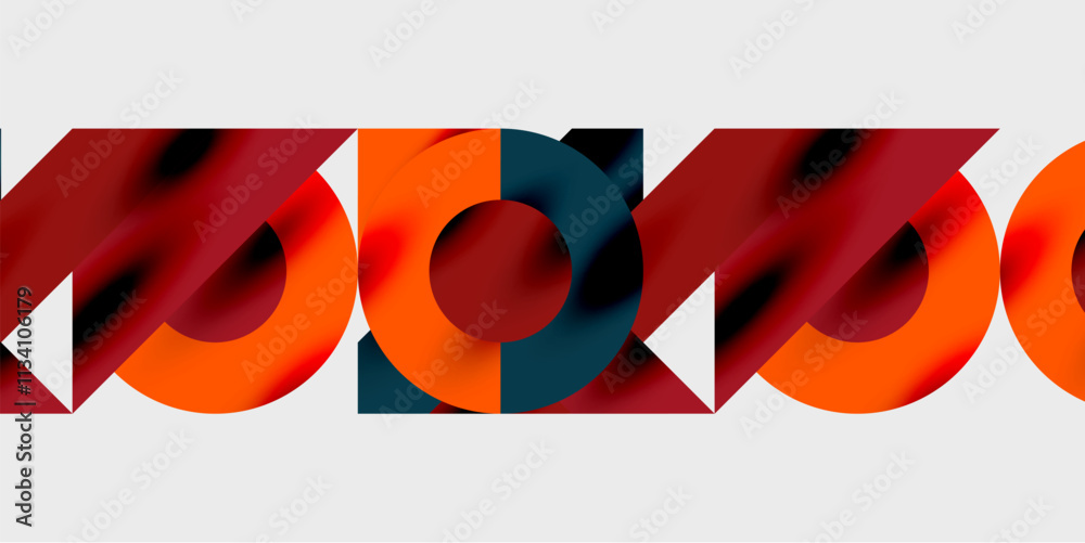 Aufkleber Vibrant abstract background circles with smooth gradients, creating a dynamic and modern design. Ideal for creative, tech, or contemporary-themed projects