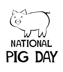 National Day of Pigs in the United States. March 1. Vector illustration.