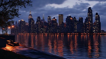 Obraz premium Manhattan Skyline (16K Resolution Ultra Photorealistic)