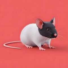 Mouse on a Red Background