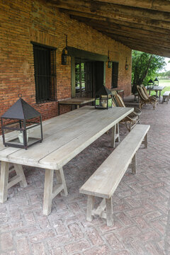La Pampa, Argentina - 19 Nov, 2024: Estancia La Bamba de Areco, a traditional horse ranch and luxury hotel
