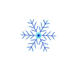  blue snowflake  on a  transparent background