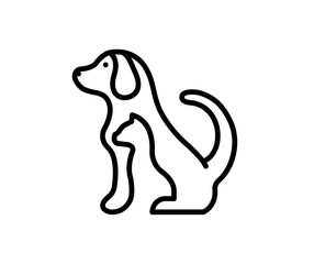 Dog silhouette icon illustration . Isolated on white background
