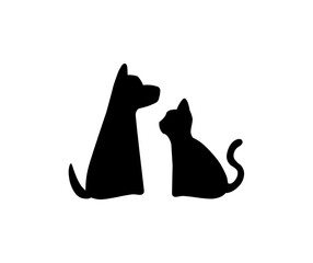 Dog silhouette icon illustration . Isolated on white background