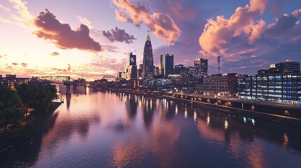 Naklejka premium Nashville Skyline in 16K Resolution: Ultra Photorealistic View