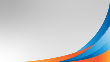 Abstract Background With Blue and Orange Curved Lines on White Gradient