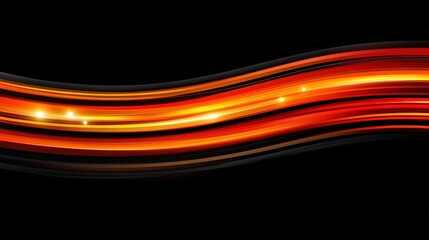 Abstract red and orange wave lines on black background.