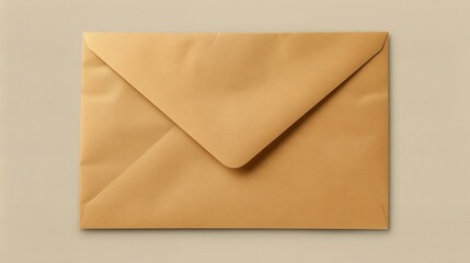 A paper envelope, sealed and placed flat against a solid background.