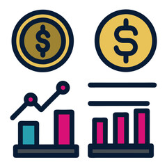 Explore a professional Finance and Business Icon Set perfect for web design, apps, and branding. High-quality vector icons for finance, business, investment, accounting, and e-commerce.