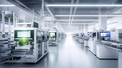 Intelligent and efficient automated factory production lines manufacturing a variety of consumer electronics like smartphones tablets and other digital devices with precision and speed