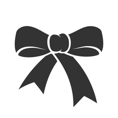 Silhouette simple bow isolated on a white background. Vector illustration