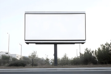 brand new blank billboard, front view, white background


