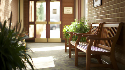 Campus counseling center entrance, a welcoming space for students seeking mental health support and guidance, fostering a nurturing environment for personal growth and well-being.