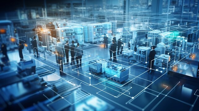 Advanced AI powered systems streamlining factory productivity and optimizing throughput and efficiency across industrial manufacturing processes