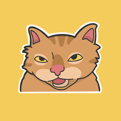 Orange Cat Meme Sticker T-shirt Vector Cute Illustration