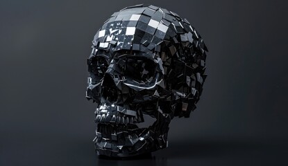 Shattered Skull: A Black and White Abstract