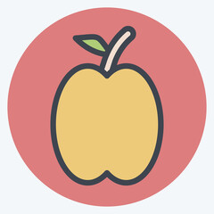 Icon Apricot. related to Fruits And Vegetables symbol. color mate style. editable
