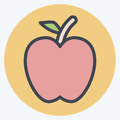 Icon Apple. related to Fruits And Vegetables symbol. color mate style. editable