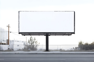 Obraz premium brand new blank billboard, front view, white background