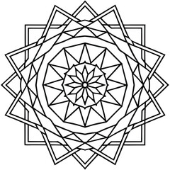 Fototapeta premium Geometric Tribal Pattern Vector Illustration features a unique ethnic decorative design, blending modern geometric shapes with cultural elements for a visually striking look in your projects.