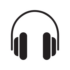 Headphone silhouette icon vector on white background 