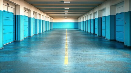 Stylish 3D render of futuristic architecture with a spacious concrete floor, offering a dramatic and modern setting for car-related presentations.