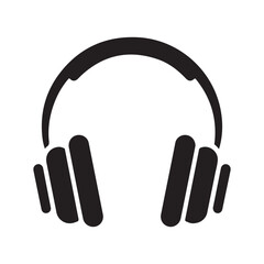 Headphone silhouette icon vector on white background 