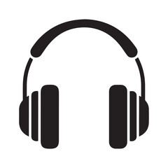 Headphone silhouette icon vector on white background 