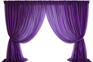 Purple Curtains Isolated on PNG Transparent Background