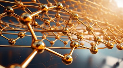 Futuristic digital showcasing intricate molecular structures and geometrical patterns that represent the advanced capabilities and potential of nanotechnology in various fields of science and